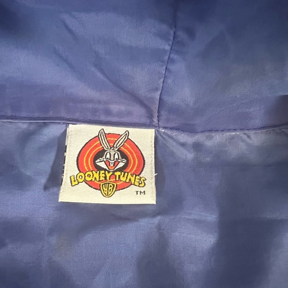 Vintage 90s Tweety Looney Tunes Windbreaker Hooded Jacket Large/xlarge Flawed - Picture 5 of 13